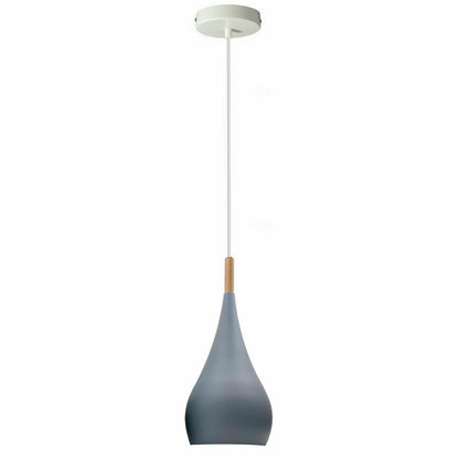 Teardrop Pendant Light – 16 cm Metal Shade, 11 Colours, E27 - photo 21