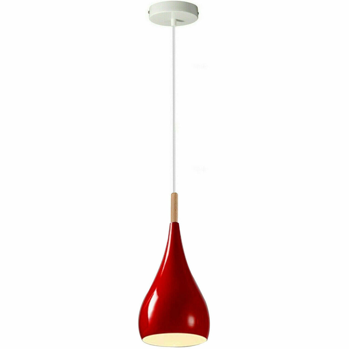Teardrop Pendant Light – 16 cm Metal Shade, 11 Colours, E27 - photo 23