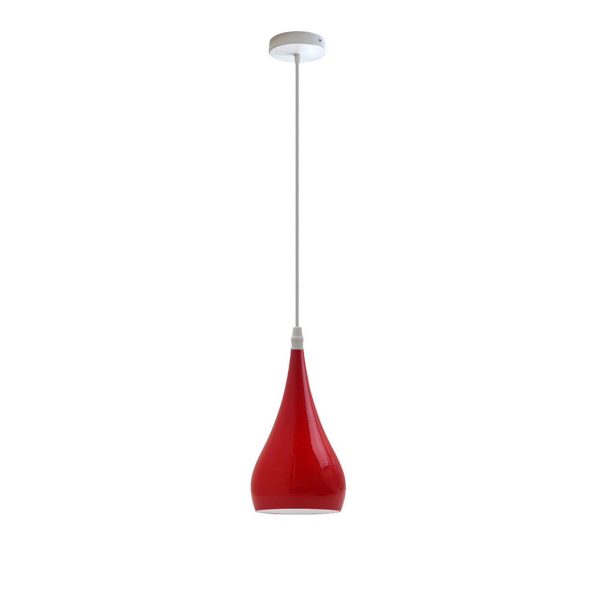Teardrop Pendant Light – 16 cm Metal Shade, 11 Colours, E27
