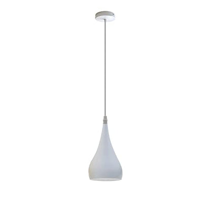 Teardrop Pendant Light – 16 cm Metal Shade, 11 Colours, E27 - White, Teardrop 16 cm White, Without Bulb