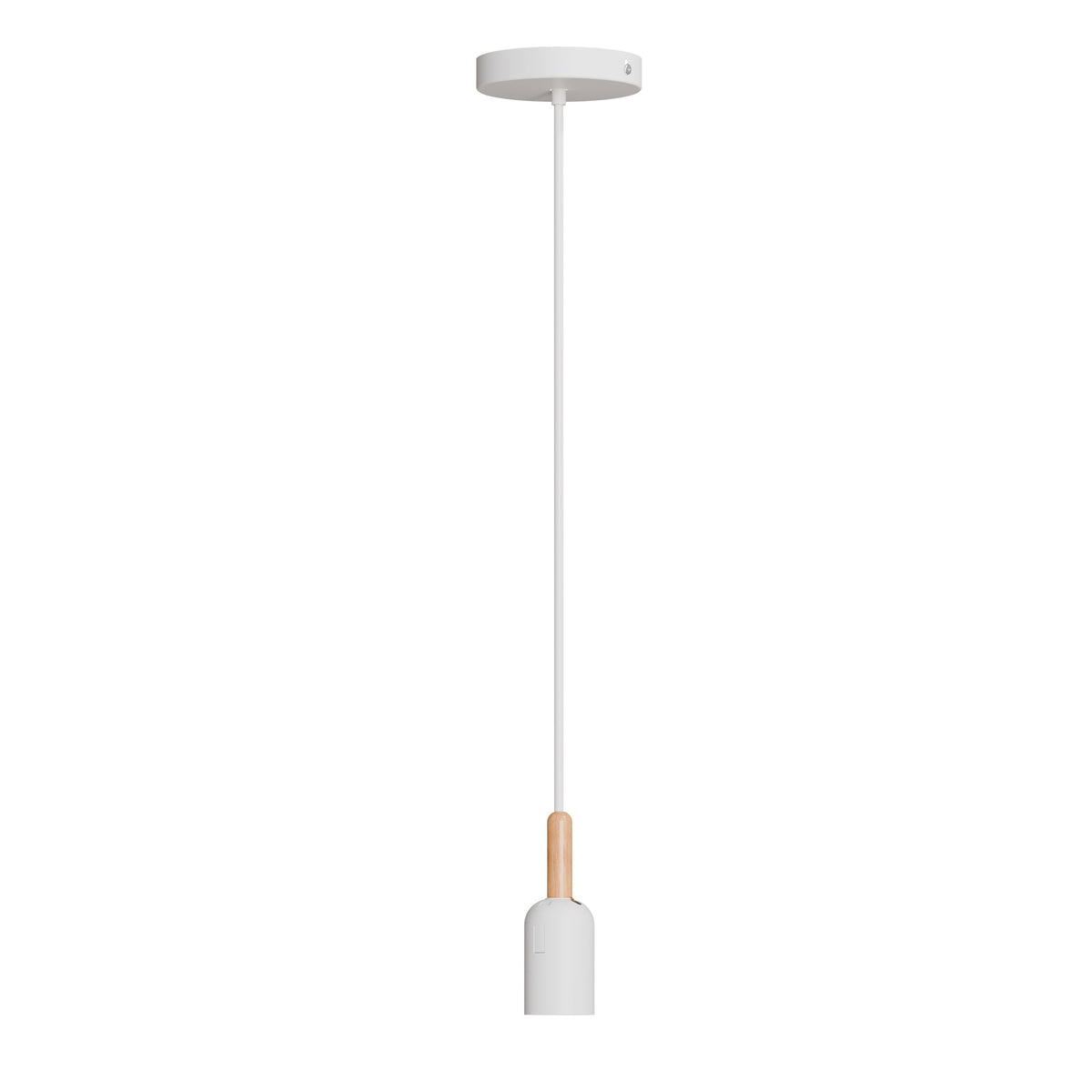 Teardrop Pendant Light – 16 cm Metal Shade, 11 Colours, E27 - White, No Shade, Without Bulb