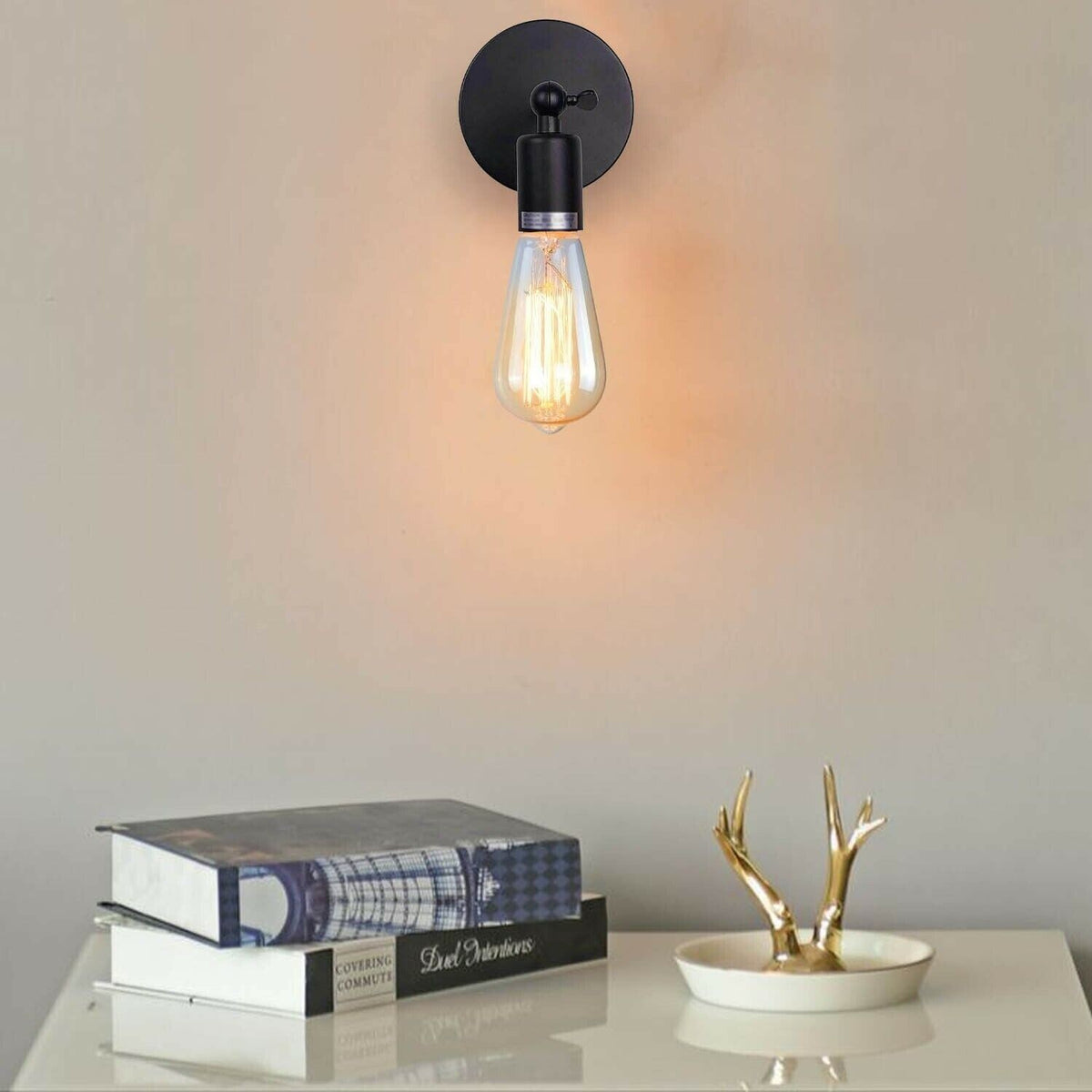 Adjustable Arm Wall Light Holder – Black, E27, 240° Swivel - photo 9