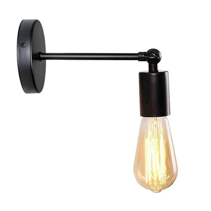 Adjustable Arm Wall Light Holder – Black, E27, 240° Swivel