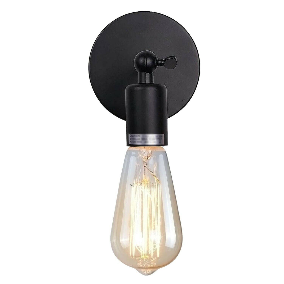 Adjustable Arm Wall Light Holder – Black, E27, 240° Swivel - photo 4
