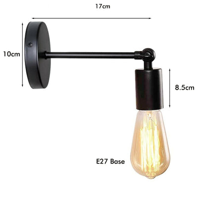 Adjustable Arm Wall Light Holder – Black, E27, 240° Swivel - photo 5