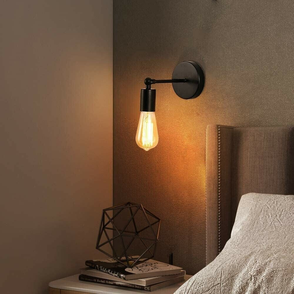 Adjustable Arm Wall Light Holder – Black, E27, 240° Swivel - photo 8