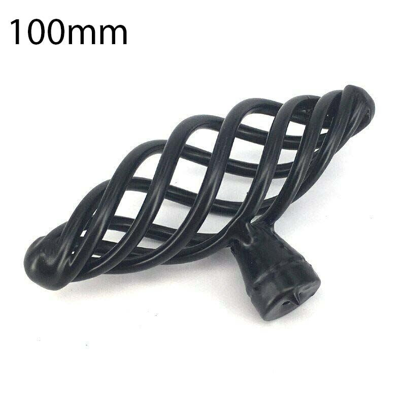 Black Birdcage Cabinet Knobs & Handles – Round, Oval, Bar or D Handle - Oval Knob, 100 mm, Single