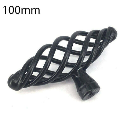 Black Birdcage Cabinet Knobs & Handles – Round, Oval, Bar or D Handle - Oval Knob, 100 mm, Single