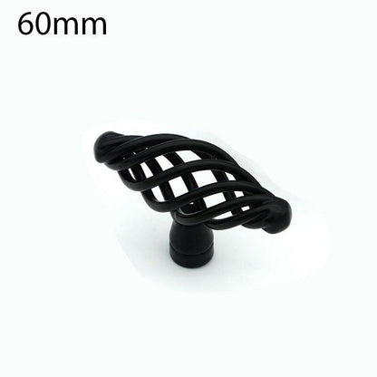 Black Birdcage Cabinet Knobs & Handles – Round, Oval, Bar or D Handle - Oval Knob, 60 mm, Single