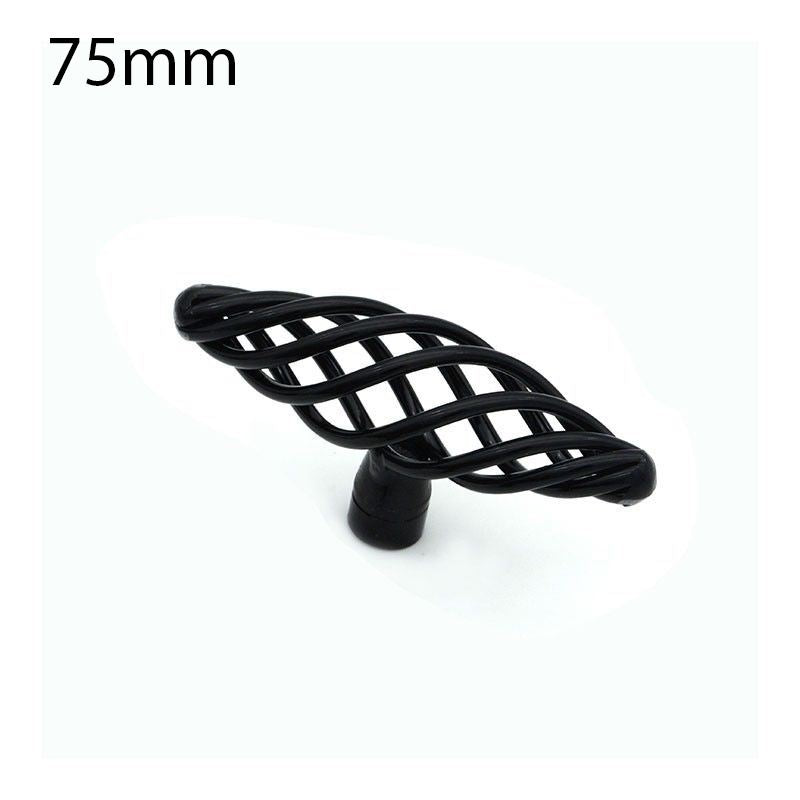 Black Birdcage Cabinet Knobs & Handles – Round, Oval, Bar or D Handle - Oval Knob, 75 mm, Single