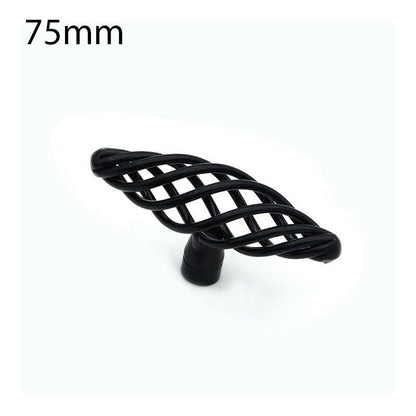 Black Birdcage Cabinet Knobs & Handles – Round, Oval, Bar or D Handle - Oval Knob, 75 mm, Single