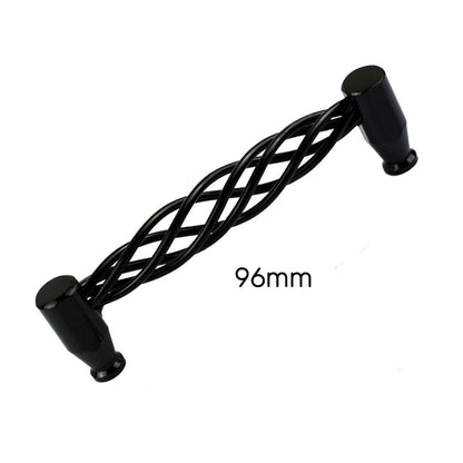 Black Birdcage Cabinet Knobs & Handles – Round, Oval, Bar or D Handle - Bar Handle, 96 mm Holes, Single