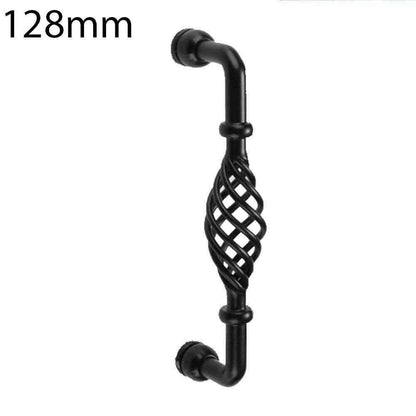 Black Birdcage Cabinet Knobs & Handles – Round, Oval, Bar or D Handle - D Handle, 128 mm Holes, Single
