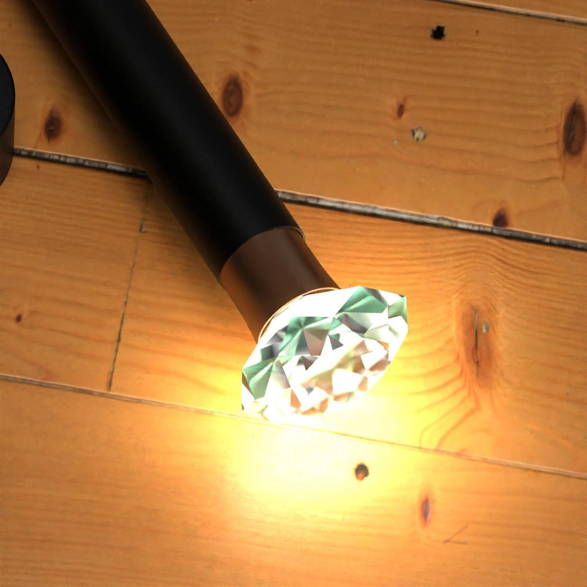 Black Tube Pendant Light – Crystal E14 LED Bulb, Single or Pair - photo 8
