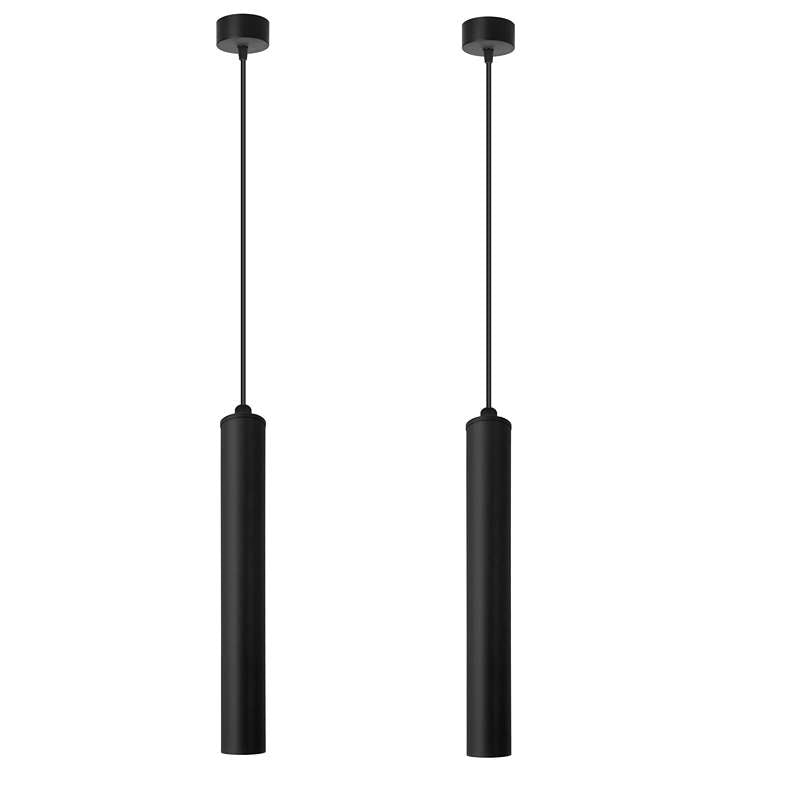 Slim Tube Pendant Light – Black, E14, Crystal LED Bulbs - photo 6