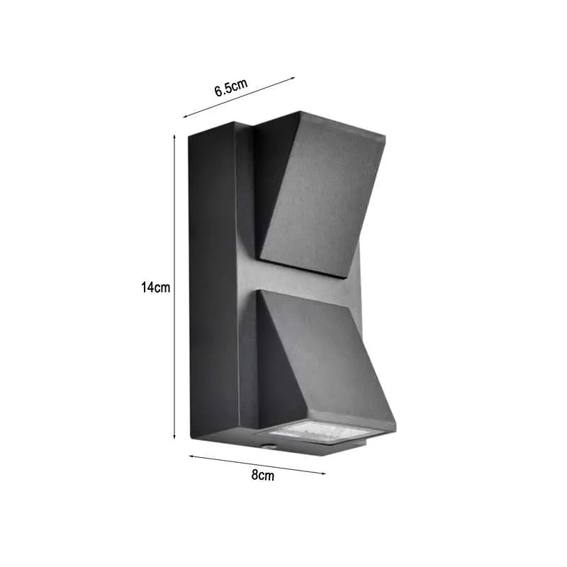 Up Down LED Wall Light 6W IP54 – Black, Adjustable Beam - photo 3