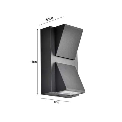 Up Down LED Wall Light 6W IP54 – Black, Adjustable Beam - photo 3