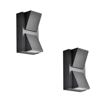 Up Down LED Wall Light 6W IP54 – Black, Adjustable Beam - photo 5