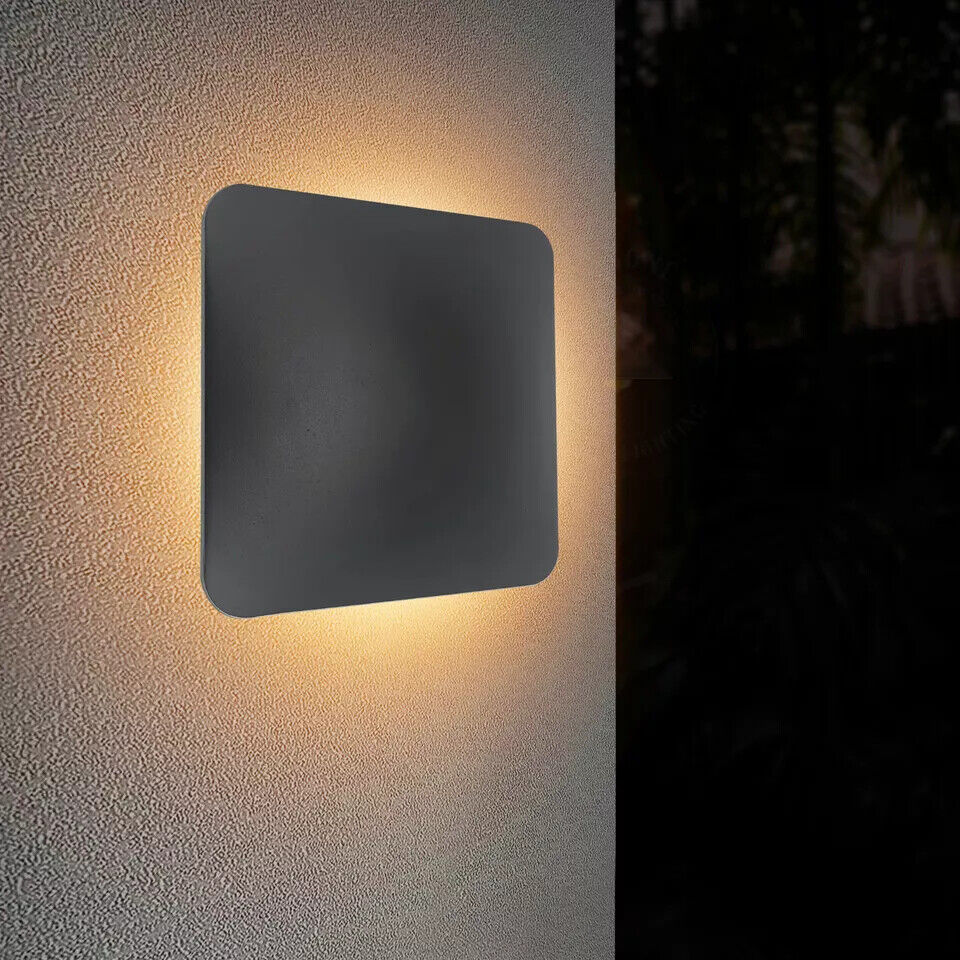 Square LED Halo Wall Light IP54 – Black, Warm White - photo 5