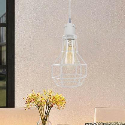 3 Light White Cluster Pendant – Wire Cage or Cone Shades, E27 - photo 10