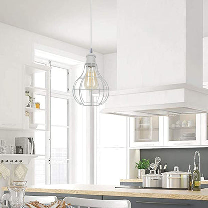 3 Light White Cluster Pendant – Wire Cage or Cone Shades, E27 - photo 11