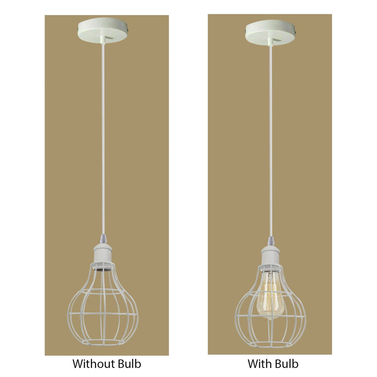 3 Light White Cluster Pendant – Wire Cage or Cone Shades, E27 - photo 12