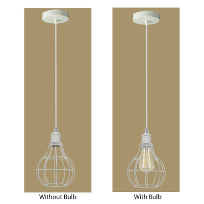 3 Light White Cluster Pendant – Wire Cage or Cone Shades, E27 - photo 12