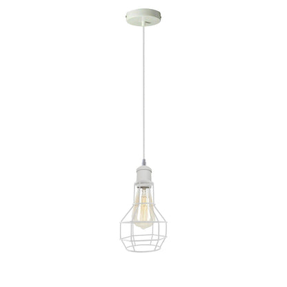 3 Light White Cluster Pendant – Wire Cage or Cone Shades, E27 - photo 14