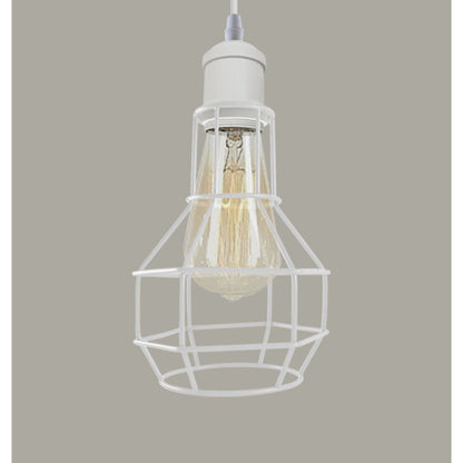 3 Light White Cluster Pendant – Wire Cage or Cone Shades, E27 - photo 8