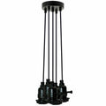 5 Light Cluster Pendant – Black Switch Holders, 12 cm Rose, E27