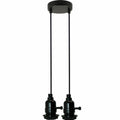 2-Light Cluster Pendant – Black Switched E27 Holders