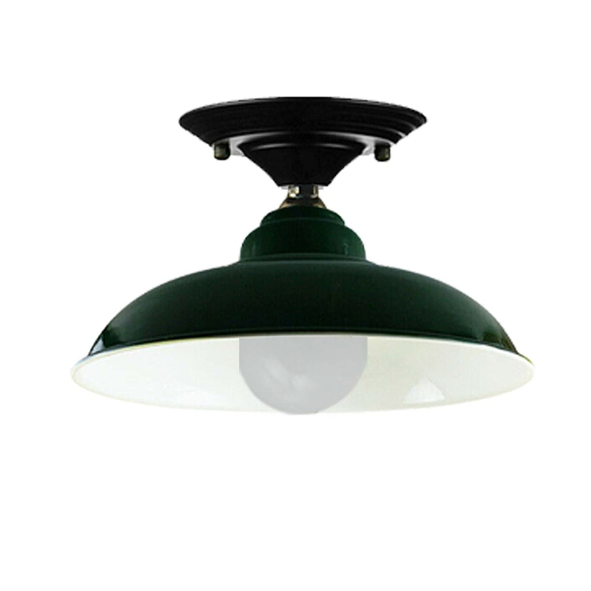 Flush Ceiling Light – 32 cm Gloss Metal Shade, B22, 6 Colours - photo 4