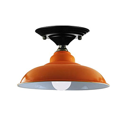 Flush Ceiling Light – 32 cm Gloss Metal Shade, B22, 6 Colours - photo 6