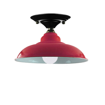 Flush Ceiling Light – 32 cm Gloss Metal Shade, B22, 6 Colours - photo 8