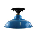 Flush Ceiling Light – 32 cm Gloss Metal Shade, B22, 6 Colours - Gold, Gloss Metal 32 cm Light Blue, Without Bulb
