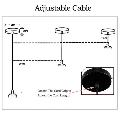 Diamond Cage Pendant Light with Rope Band – Black, E27 - photo 2