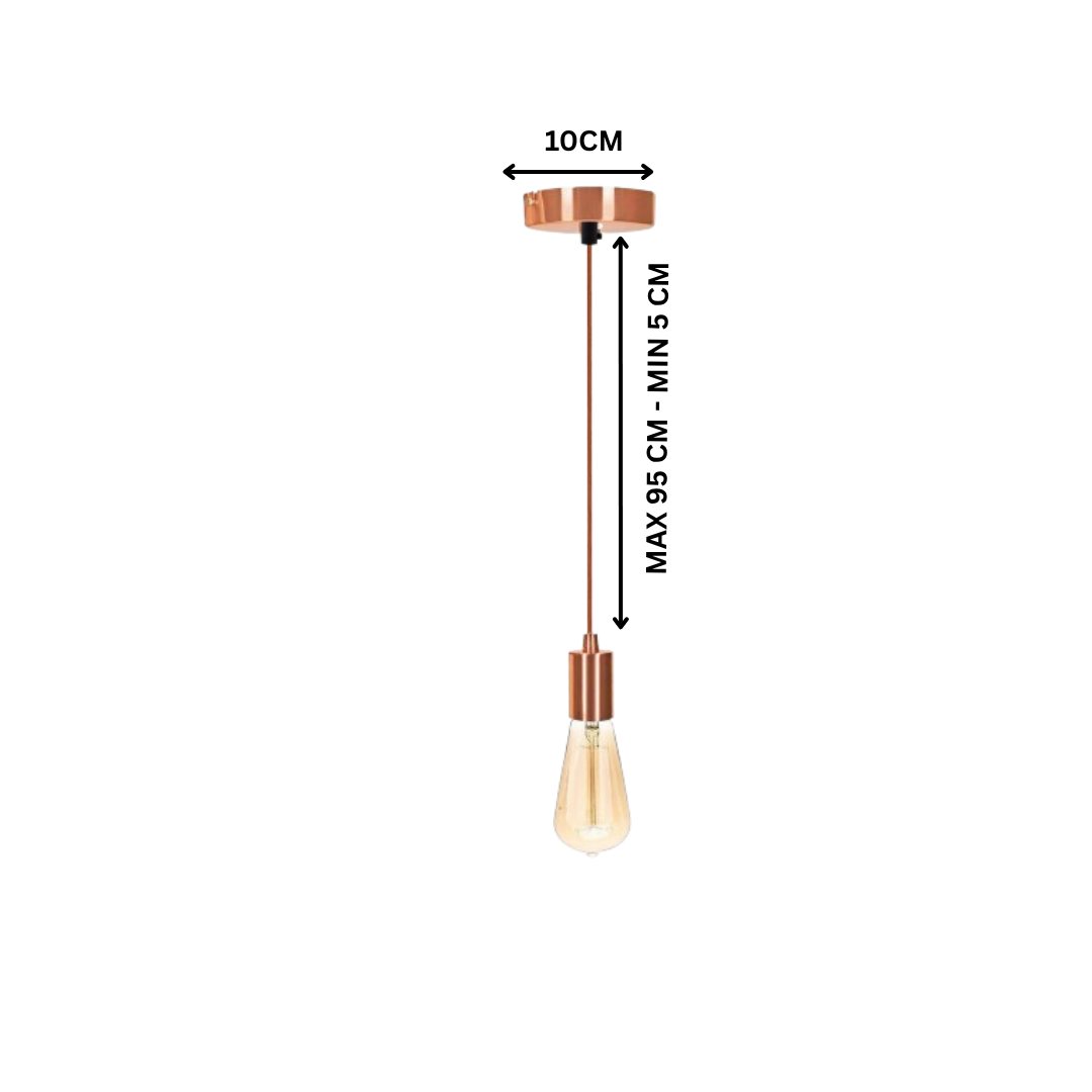 Pendant Light Fitting – Rose Gold E27, Pack of 2 or 3 - photo 3