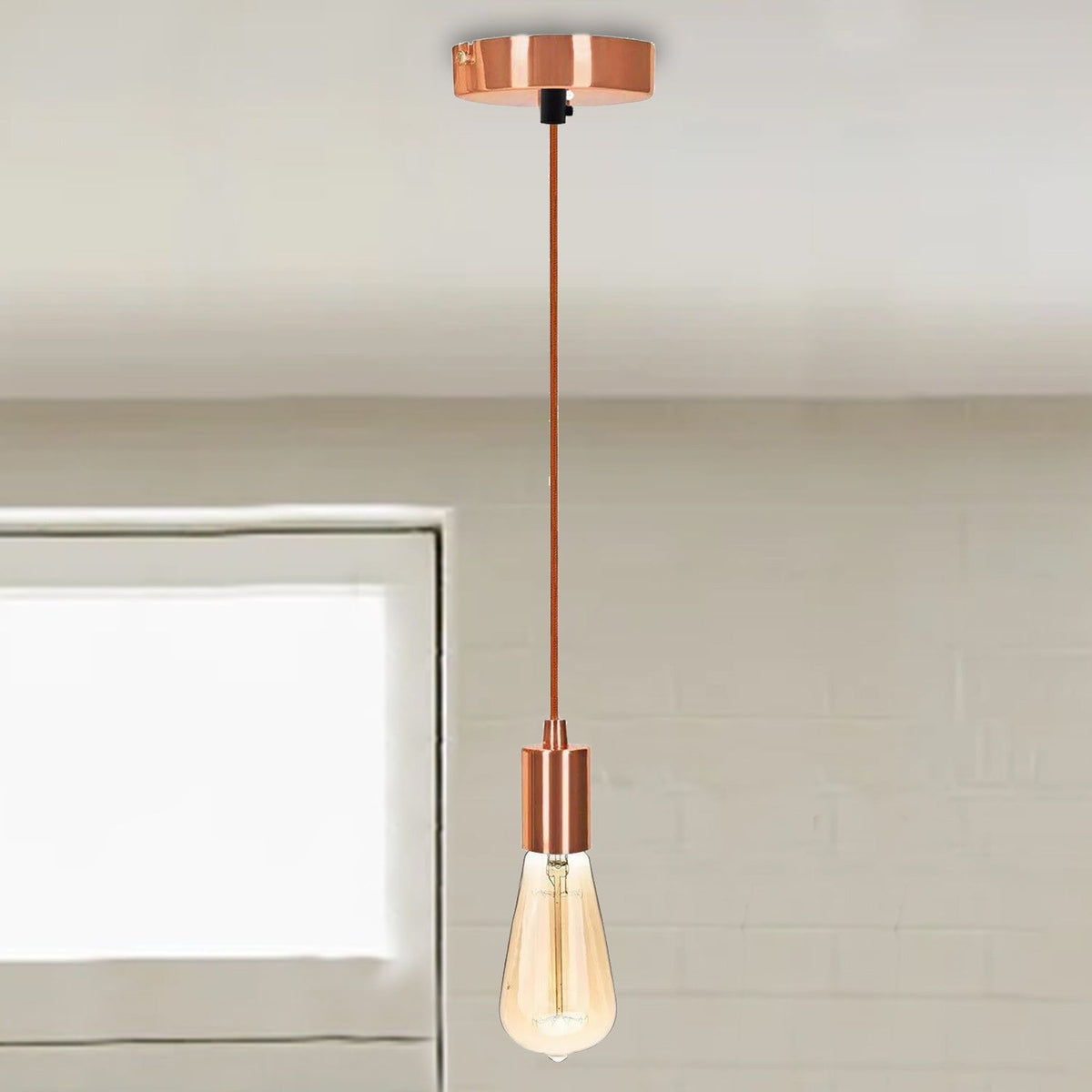Pendant Light Fitting – Rose Gold E27, Pack of 2 or 3 - photo 4