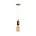 Pendant Light Fitting – Yellow Brass E27 Holder, Twisted Cable