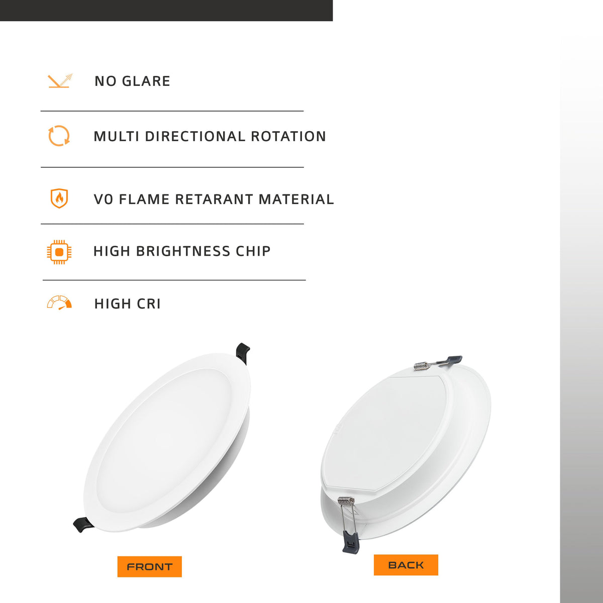 9 W Round LED Recessed Downlight – Cool White, Single or Pack of 5 - photo 3