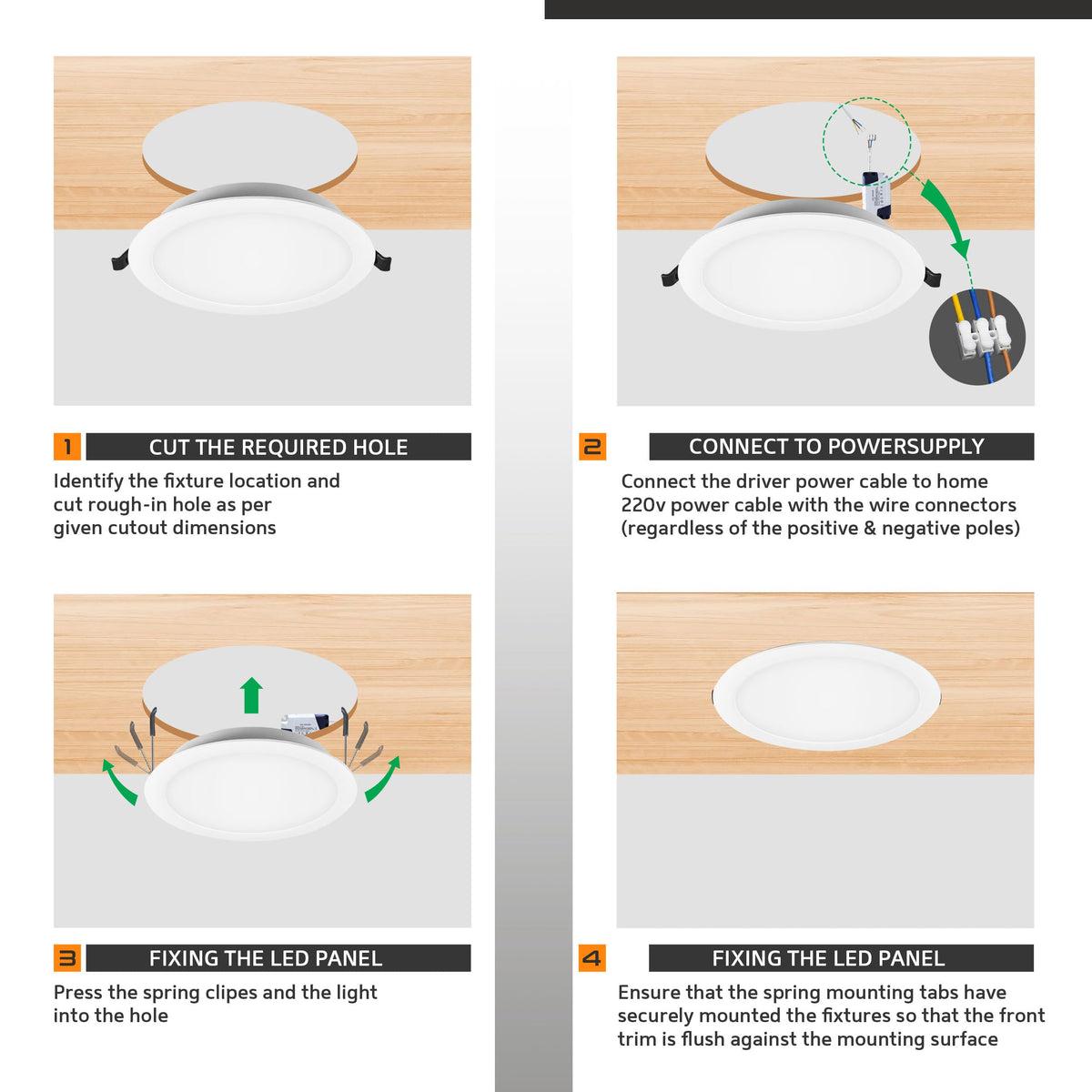 9 W Round LED Recessed Downlight – Cool White, Single or Pack of 5 - photo 2