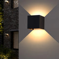 Square Up Down LED Wall Light with PIR Sensor 10W IP54 – Black, Warm White