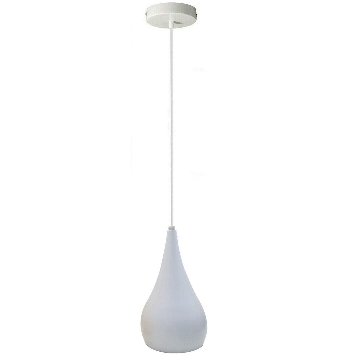 Teardrop Pendant Light – 16 cm Metal Shade, Wood Detail, 8 Colours - photo 22