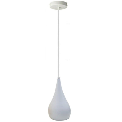 Teardrop Pendant Light – 16 cm Metal Shade, Wood Detail, 8 Colours - photo 22