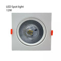 Square Recessed LED Downlight 12W – Tilting, White