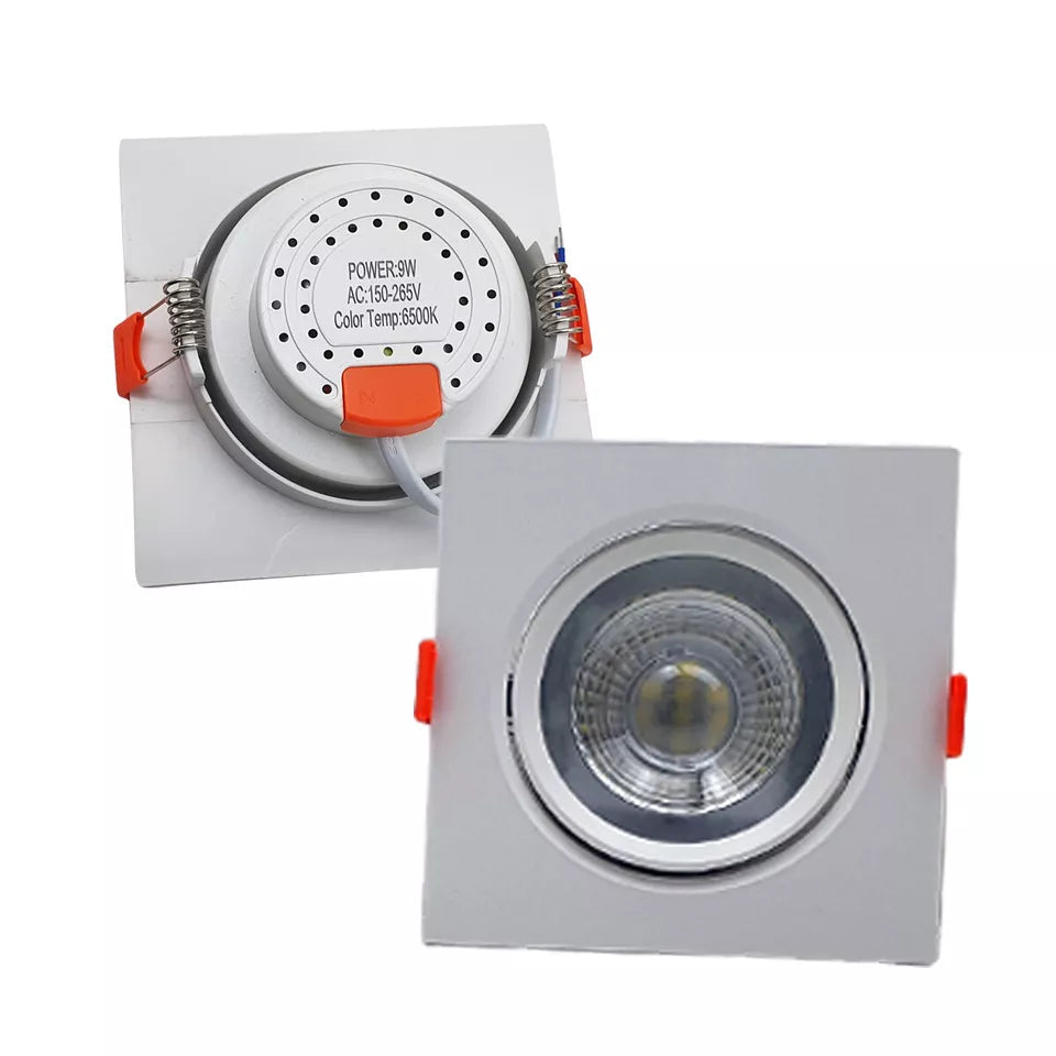 Square Recessed LED Downlight 12W – Tilting, White - photo 3