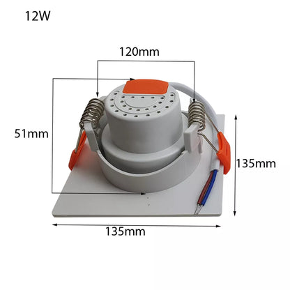 Square Recessed LED Downlight 12W – Tilting, White - photo 4