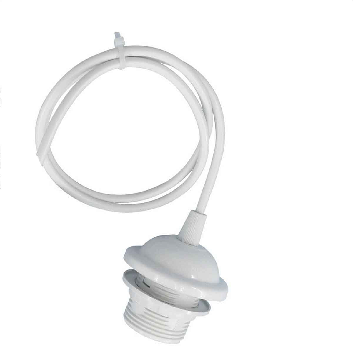 Curvy Metal Dome Pendant Light 29 cm â€“ 11 Colours, White Fittings - White, No Shade, Holder Only, Without Bulb