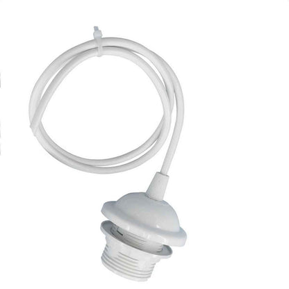 Curvy Metal Dome Pendant Light 29 cm â€“ 11 Colours, White Fittings - White, No Shade, Holder Only, Without Bulb