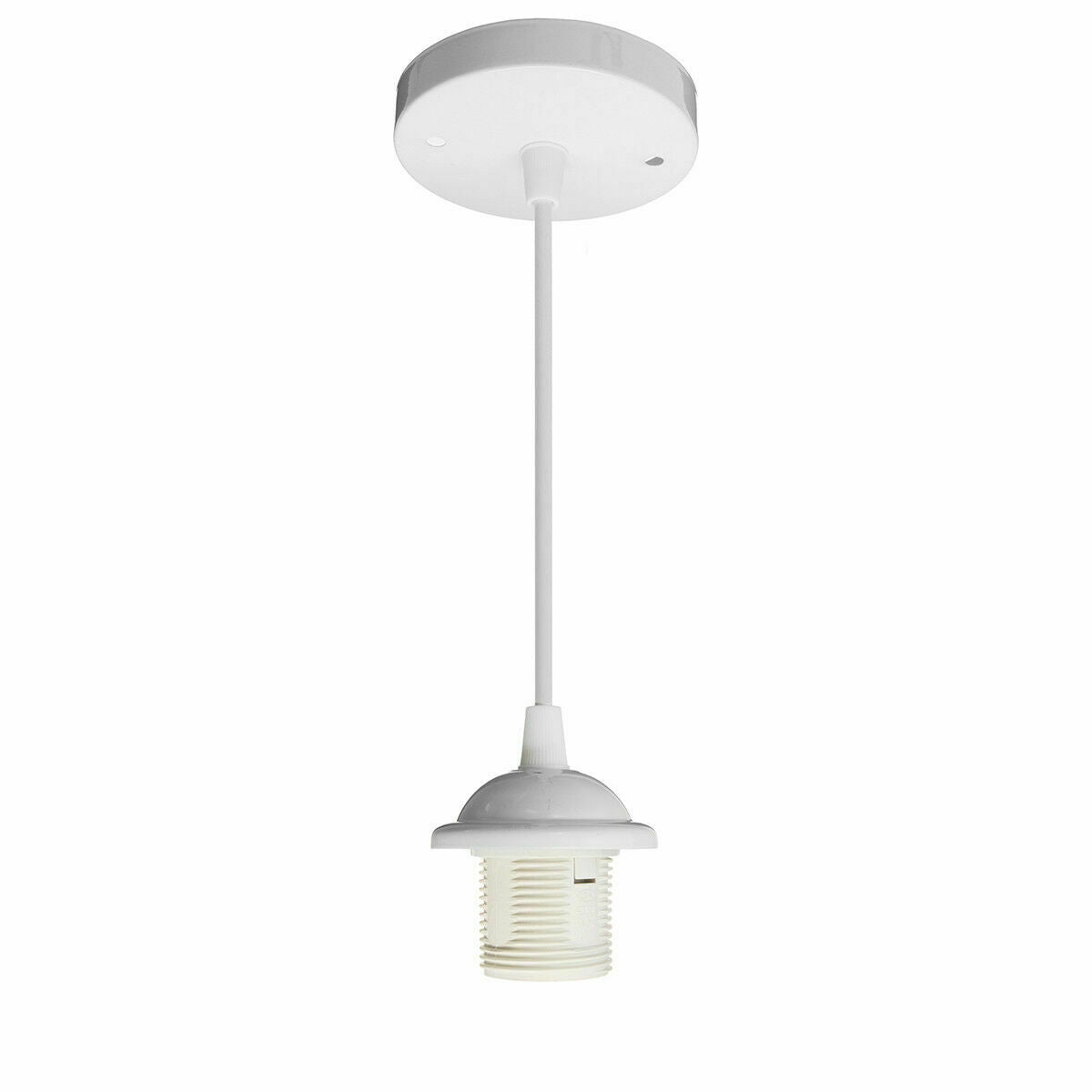 Curvy Metal Dome Pendant Light 29 cm â€“ 11 Colours, White Fittings - White, No Shade, Without Bulb